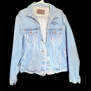 1990's Giorgio Armani Jeans Light Blue Denim Jacket size L  *read*